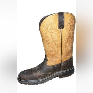 Rocky Big Kid's Orange and Chocolate Square Toe Boot 6M